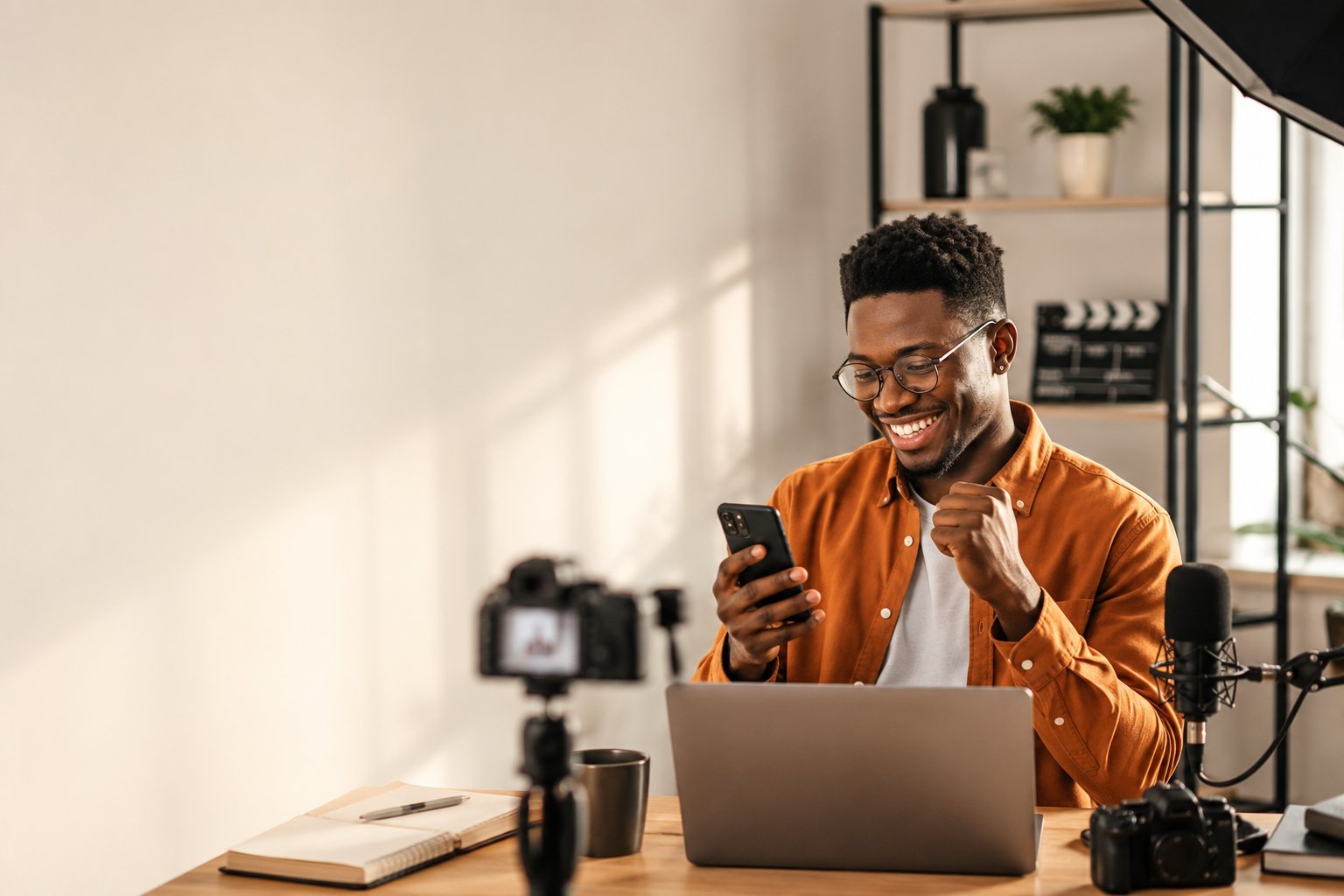 Student creating content with AI